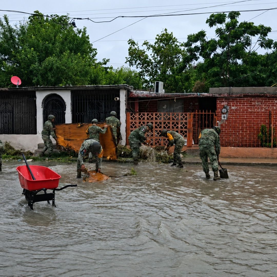 El Ejército Mexicano activa el Plan DN-III-E en Piedras Negras por fuertes lluvias
